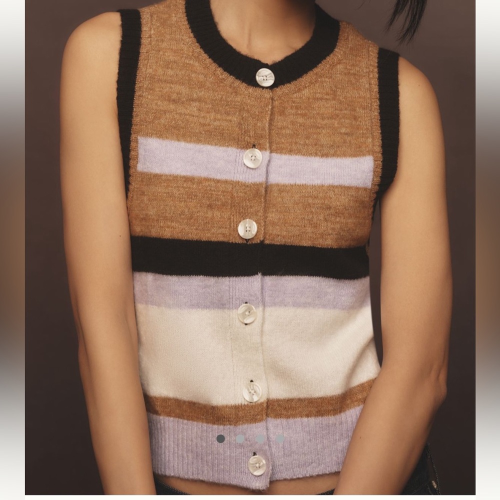Anthropologie Maeve Black and Brown Knit Cardigan